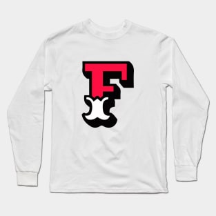 Monogram F - Alphabet Scrapbooking Red/White Circus Style Long Sleeve T-Shirt